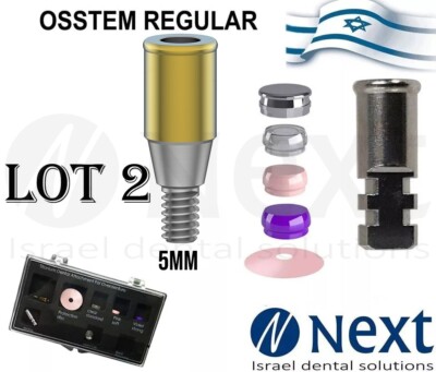 LOTx2 Dental Abutment Flat 5 mm attachment Hiossen Regular Set conical