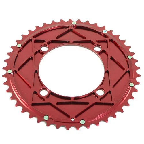 KCNC CNC 7075 Alloy Chainring Set 45-30T, BCD 104-64mm, Red - Image 3 of 4