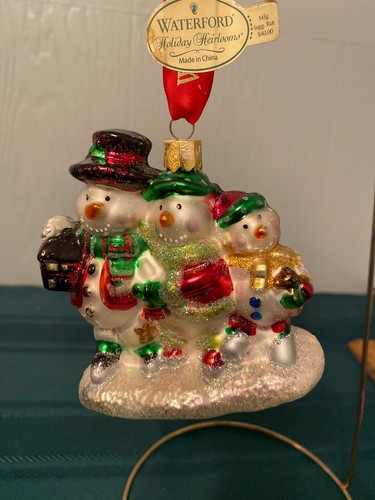 Waterford Ornament - Holiday Heirlooms - Snowman Family - Blown Glass 4 ...