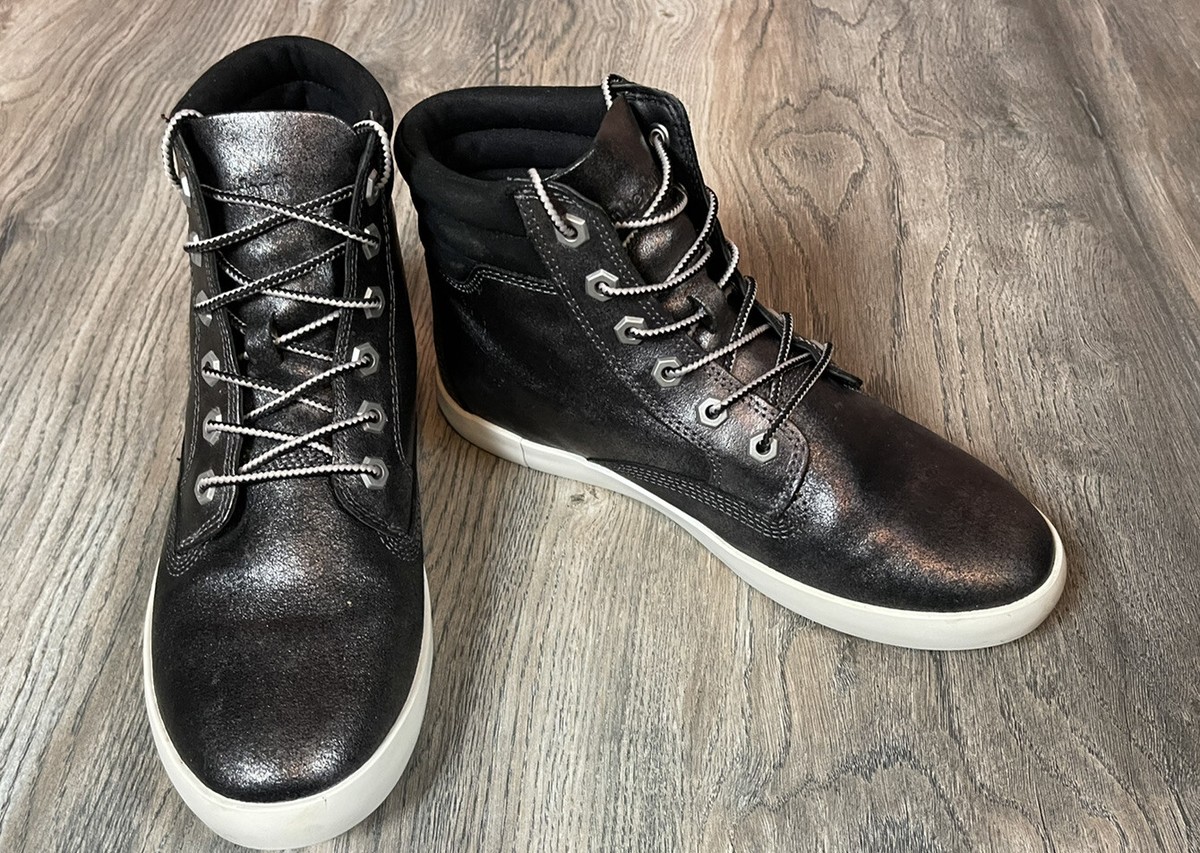 TIMBERLAND DAUSETTE WOMENS METALLIC SILVER SNEAKERS BOOT SZ 8 | eBay UK