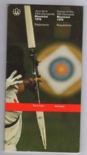 Orig.Guide / Regulations    Olympic Games MONTREAL 1976  -  ARCHERY  !!   RARE