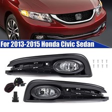 Fit 2013-2015 Honda Civic Sedan Front Bumper Driving Fog Lights Lamps Wwiring