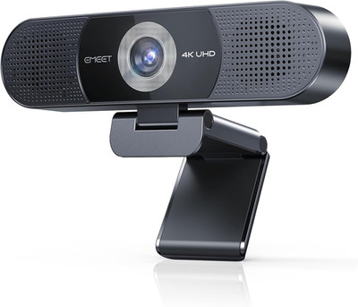 C980 PRO 3-In-1 4K Webcam with Microphone and Speaker, 60°-98° Wide Angle Webcam