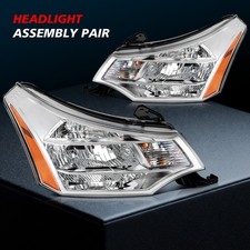 Headlamp For Ford Focus Chrome Housing Headlights Assembly Pair Leftright Sides