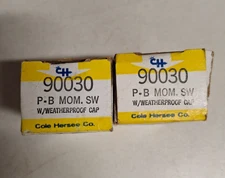 Pair of Vintage Cole Hersee 90030 Push Button Start Switch NIB