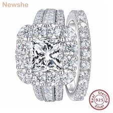 925 Silver Wedding Rings Set for Women - Vintage Luxury Jewelry