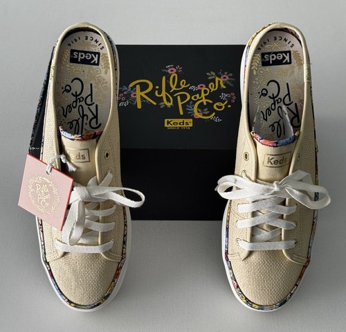 Tenis para mujer KEDS X Rifle Paper Co TRPL KICK MULE NATRL beige con adornos florales 8,5 - Imagen 12 de 12