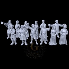 Medieval Civilians Crowd X12 : 28mm Historical Wargame and Diorama Miniatures