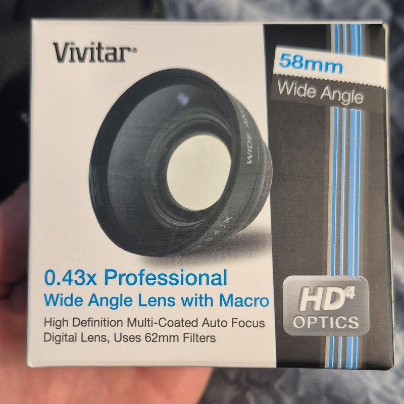 Vivitar 0.43x Wide Angle Lens 58mm Macro HD4 Professional Photography