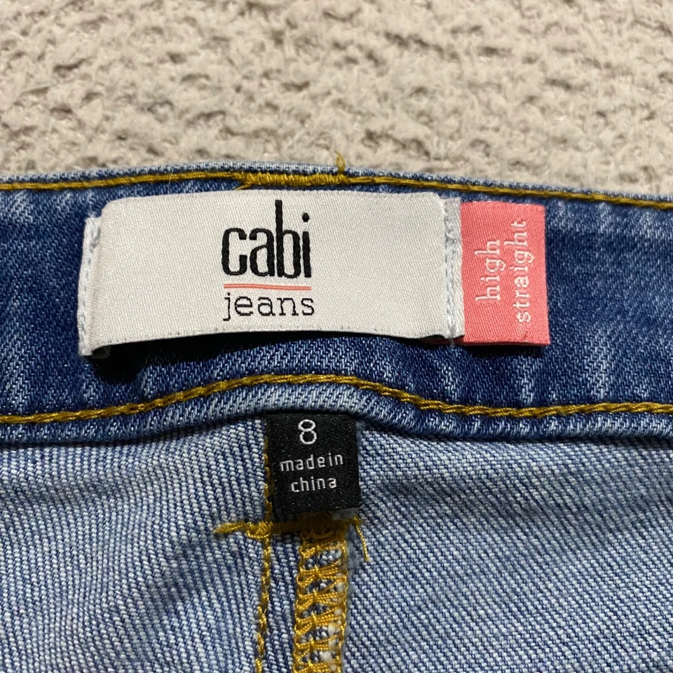 Pantalones Cortos de Jean Cabi Para Mujer Talla 8 Azul Denim Lavado Medio Bermudas Entrepierna 8" Tiro Alto Foto 3 de 4