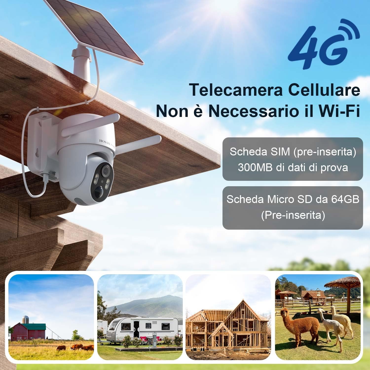 Telecamera 4G Esterna SIM Card: Smart Security 2K per Aree Remote - 2