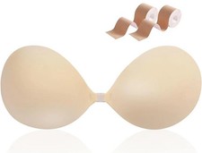 Women's Sticky Bra Nipple Covers Boob Tapes Gift Box - NUDE C 36A