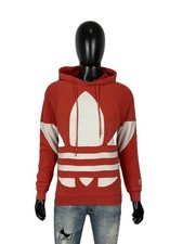 ADIDAS Sweatshirt Rot Kapuze Big Logo Größe XS Oversize Originals