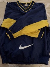 Vintage NIKE Jacket Youth 18-20 Extra Large XL Blue White Swoosh 90s Y2K Yellow