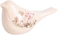 Dekovogel Keramik GläNzend 22X9X12 Cm Beige Rosa Clayre & Eef 6CE1953M
