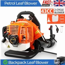 ✅43cc Petrol Backpack Leaf Blower Petrol Engine Garden Back Pack Easy to Start 
