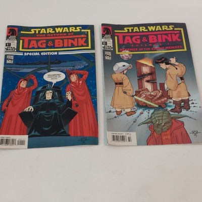 Star Wars Tag & Bink Lot Dark Horse Special Edition + Episode I Comic Set 2