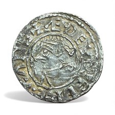 Saxon Aethelred II Silver Hammered Penny Coin, Last Small Cross, Chester Mint
