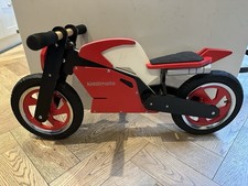 Kiddimoto Superbike Balance Bicycle Wooden, No Pedals, Running Trainer