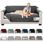 70” Stain-Resistant Slipcover with Anti-Slip Design - Reversible Charcoal Fabric