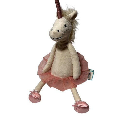 Jellycat Dancing Darcy White Unicorn Ballerina Pink Tutu Plush NWT Retired 14”