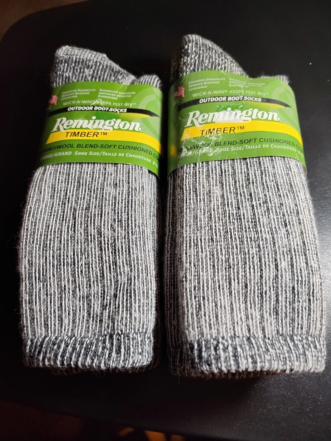 Lot Of 2 Remington NWT Outdoor Boot Socks Timber USA Wool Blend