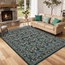 5x7 Area Rugs for Living Room Washable Rug Floral Rug for Bedroom Modern Throw