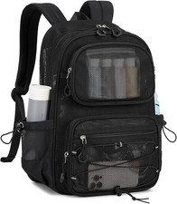Mesh Backpack, Heavy Duty See through Backpack Ultra-Lightweight Net Bookbag Bre