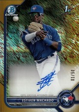 ESTIVEN MACHADO 2022 Bowman Chrome Gold Shimmer Refractor Auto /50 1st
