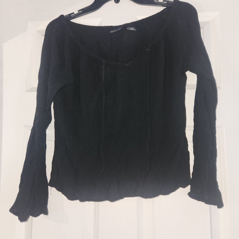 George M Women's Black 3/4 Sleeve Shirt