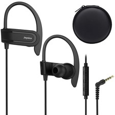 Joysico Wired Over Ear Earbuds Headphones with Mic and Volume 3.5mm, Black