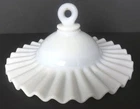 VINTAGE WHITE PORCELAIN MILK GLASS SMOKE BELL W/ RUFFLED EDGE #B154