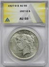 1927-D $1 ANACS AU 55 Peace Silver Dollar