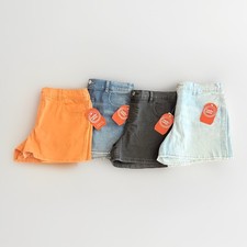 Wonder Nation Girls XXL 18 Denim Shorts Blue Black Peach Pull On Lot of 4 NEW
