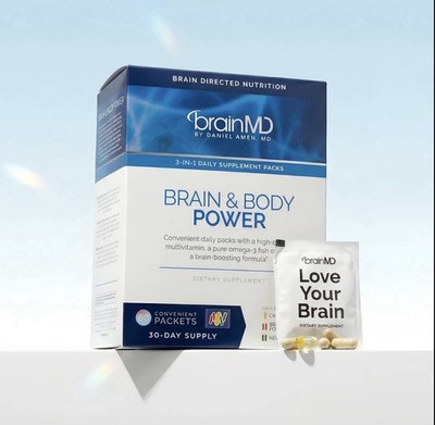 BRAIN & BODY POWER brainMD BY DANIEL Amen MD 30 Day Supply Omega Fish Oil 04/27