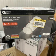 Commercial Electric 4 Pack Canless Seletable Lumen + CCT 6 in. Recessed Kit
