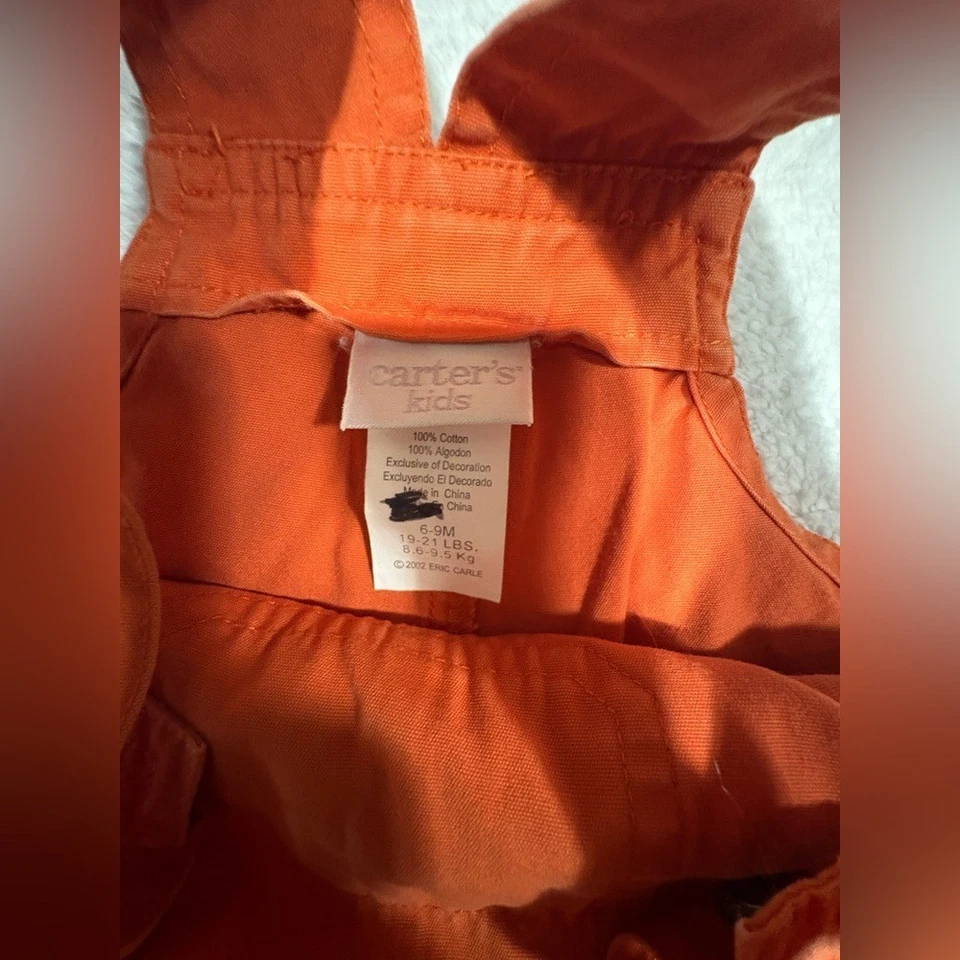 Mono Carter's Orange Bug Vintage Auténtico Bebé Infante Niño 6-9 Meses Foto 4 de 4