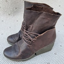 Trippen Dark Brown Platform Wedge Boots Eur 39