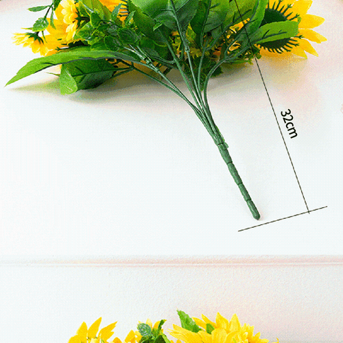 1 Grappolo Girasoli Artificiale Finto Fiore Bouquet Giardino Festa Nozze Decor - Foto 19 di 23
