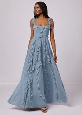 Azazie "Barbie" evening gown, Dusty Blue, Size 12 Maxi Dress