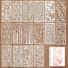 16 Pcs Stencils for Crafts Reusable Stencils for Painting Texture Stencils Backg