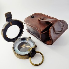 WW1 NAMED - HAC MID- COMPASS IN CASE - LEATHER MILITARY WAR BRITISH ARMY 