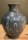 Antique Rookwood Pottery Vase - 1926 - Teal Blue Floral 12" tall - Shape #2910