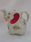 1940s SHAWNEE Pottery Elephant Creamer w/ Gold Trim Flowered Decals Patented USA