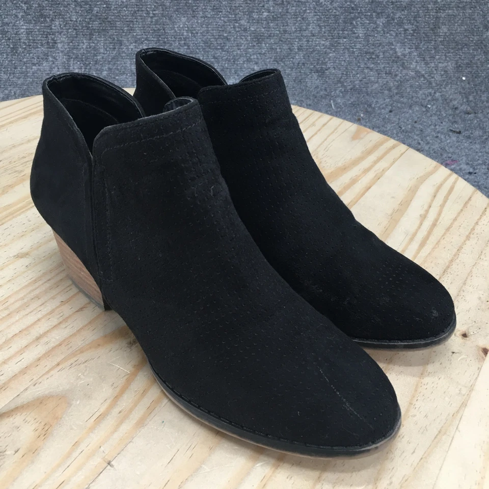 Lifestride Boots Womens 9M Blake Casual Side Zip Ankle Bootie Black Fabric Heels - Image 3 of 4