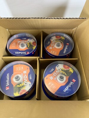 Verbatim Printable DVD-R Discs (50-Pack, 4.7 GB, 16x Speed, 120 Min) Lot of 4