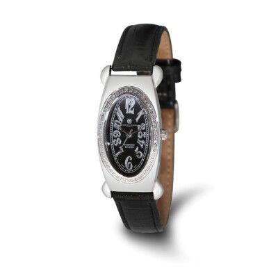 Charles Hubert Ladies Black Leather Band Watch Ladies Charles Hubert Square Face Black Leather Band Watch  main image 3
