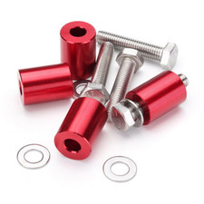 Red Aluminum Billet Bonnet Hood Vent Spacer Riser Kit For Oversized Engine Swaps
