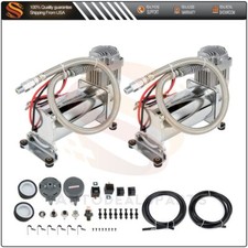 12v 200psi Dual Chrome 440c Air Compressor Kit For Train Horn Air Bag Suspension