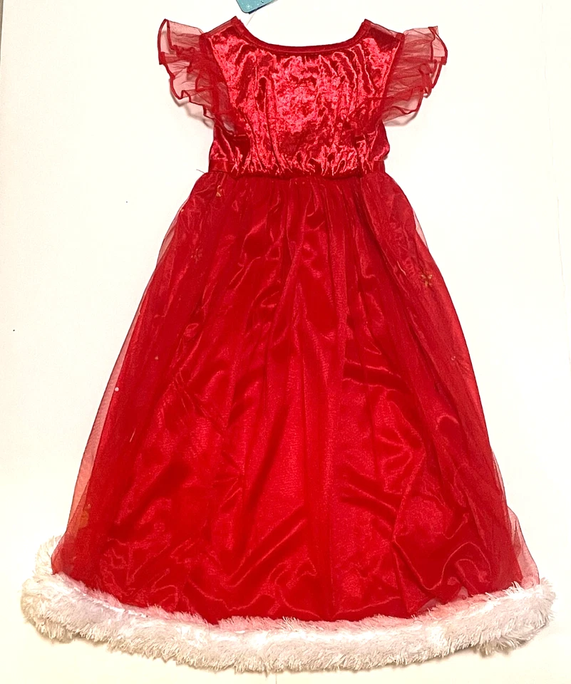 Nuevo con etiquetas Nuevo Disney Princesa Navidad Fantasía Camisón Pijama Disfraz Terciopelo Niña Foto 4 de 4